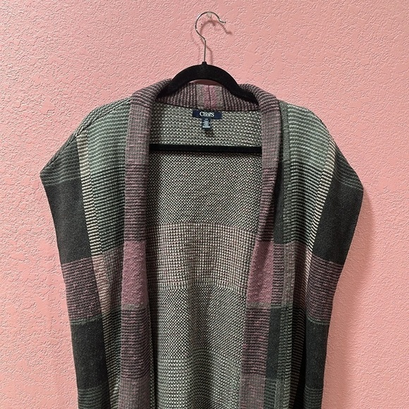 CHAPS Gray Cardigan Sweater Size L - Picture 4 of 5